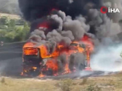 Türkiyədə avtobus sərnişinlərin gözü qarşısında yandı - ANBAAN VİDEO